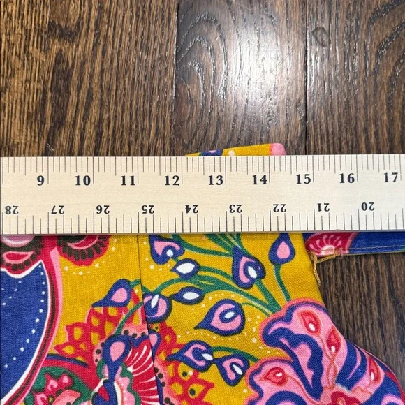 Zimmermann Lovestruck Belted Linen Shorts in Yellow Gold Paisley Size 2 / US 8